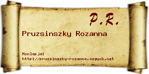 Pruzsinszky Rozanna névjegykártya